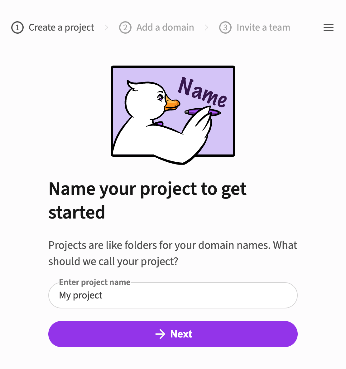 Creating a project in DataUnlocker